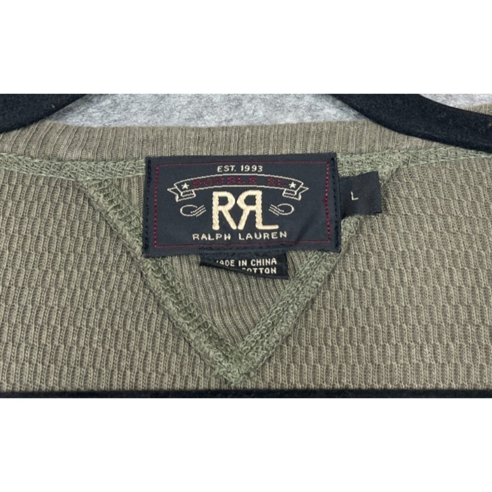 RRL Double RL Ralph Lauren Sweatshirt Mens L Green Pullover Crewneck Cotton Read - Picture 4 of 13